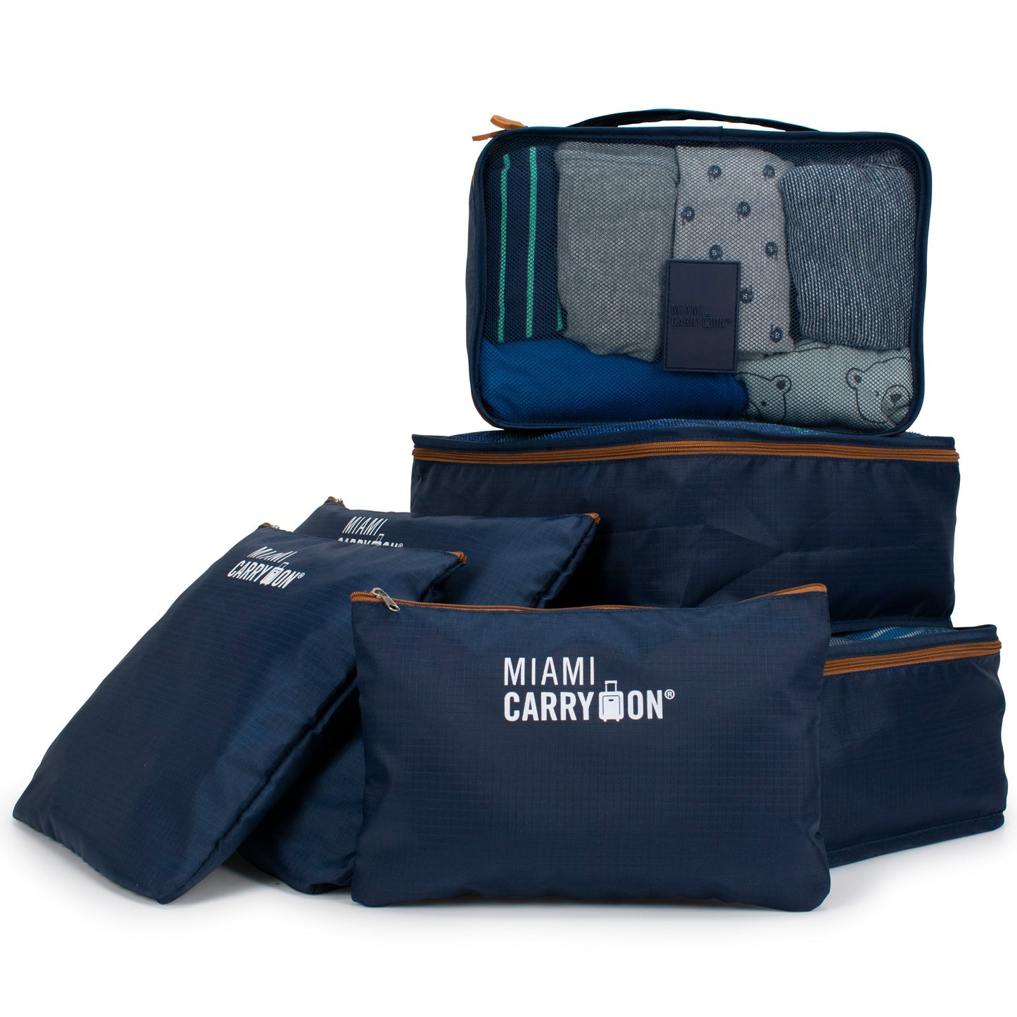 Foldable 6 Piece Packing Cubes