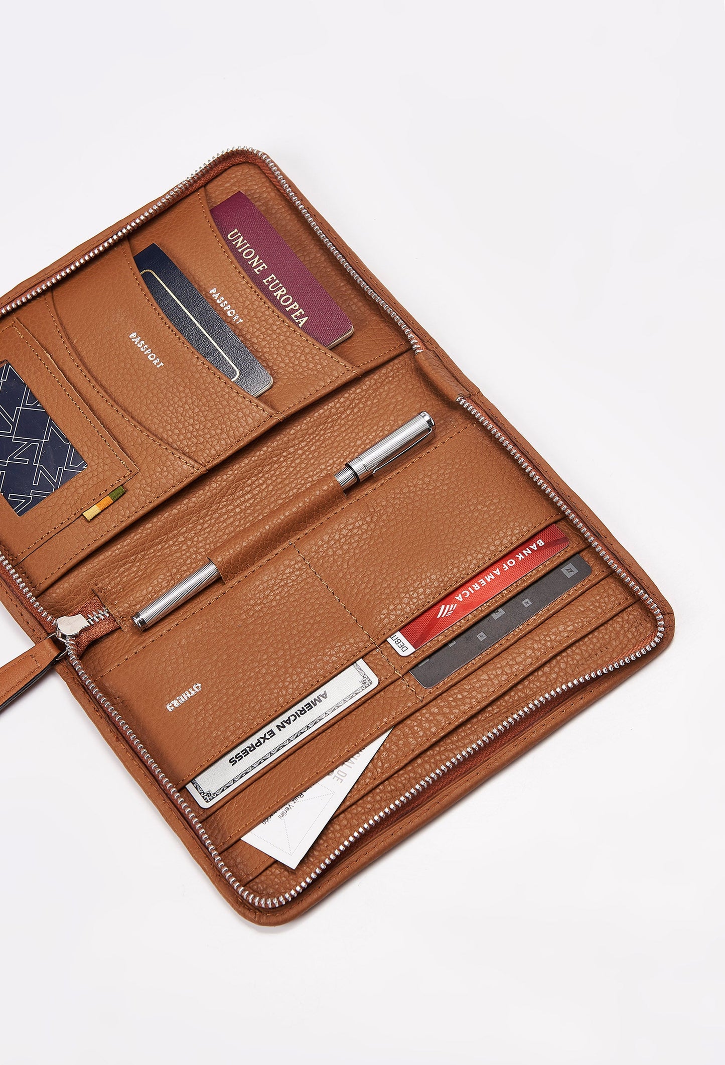 Leather Passport Holder - Tan